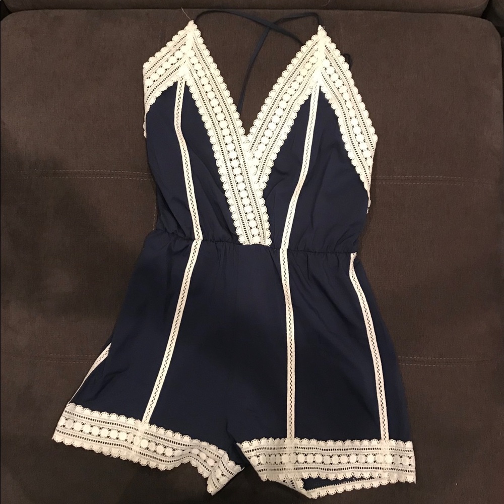 Navy/white Romper